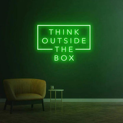 Think Outside the Box - LED Neon Sign-Neonsigns-45 x 90 cm-Green-Neon Brothers