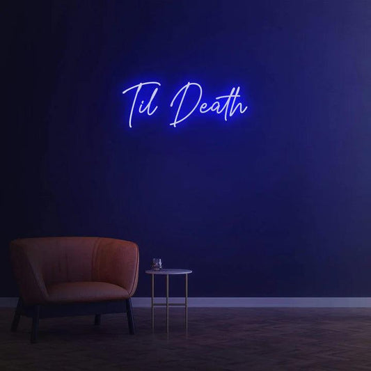 Til Death - LED Neon Sign-Neonsigns-Blue-45 x 90 cm-Neon Brothers