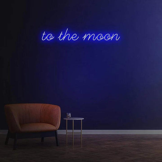 TO THE MOON - LED NEON SIGN-Neonsigns-45 x 90 cm-Blue-Neon Brothers