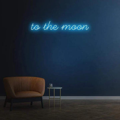 TO THE MOON - LED NEON SIGN-Neonsigns-45 x 90 cm-Ice Blue-Neon Brothers