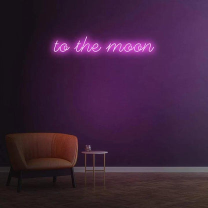 TO THE MOON - LED NEON SIGN-Neonsigns-45 x 90 cm-Pink-Neon Brothers