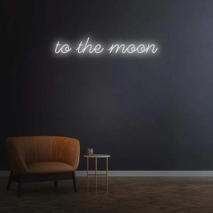 TO THE MOON - LED NEON SIGN-Neonsigns-45 x 90 cm-White-Neon Brothers