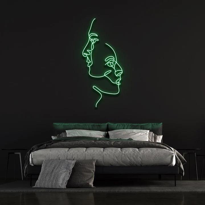 TWO FACES - LED NEON SIGN-Neonsigns-45 x 90 cm-Green-Neon Brothers