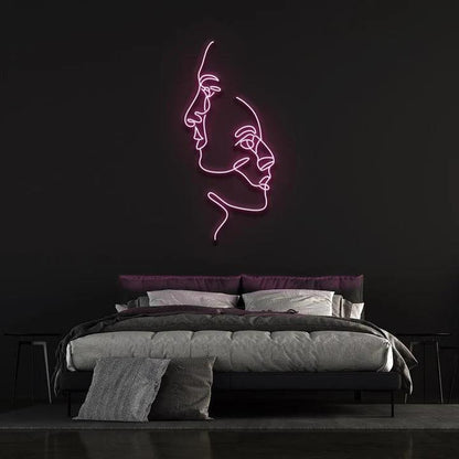 TWO FACES - LED NEON SIGN-Neonsigns-45 x 90 cm-Pink-Neon Brothers