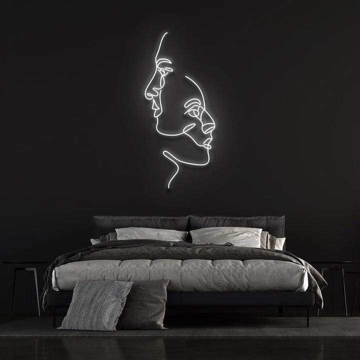 TWO FACES - LED NEON SIGN-Neonsigns-45 x 90 cm-White-Neon Brothers