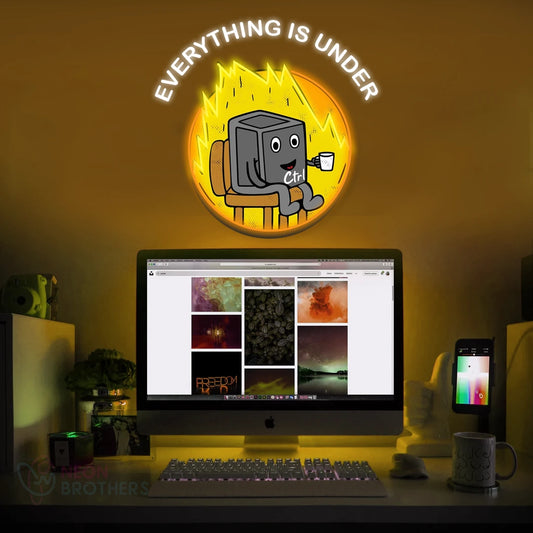 Everything is Under Control Neon Sign | Motivational LED Light for Office, Home &amp; Gaming Spaces