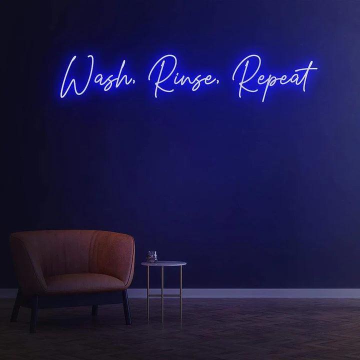 WASH, RINSE, REPEAT - LED NEON SIGN-Neonsigns-45 x 90 cm-Blue-Neon Brothers