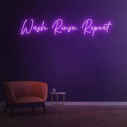 WASH, RINSE, REPEAT - LED NEON SIGN-Neonsigns-45 x 90 cm-Purple-Neon Brothers