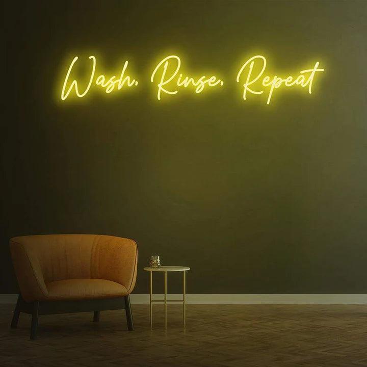 WASH, RINSE, REPEAT - LED NEON SIGN-Neonsigns-45 x 90 cm-Yellow-Neon Brothers