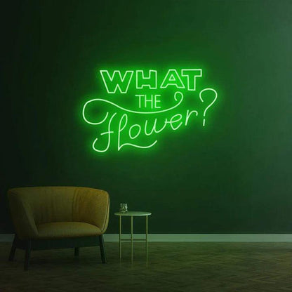 What the flower ? - LED Neon Sign-Neonsigns-45 x 90 cm-Green-Neon Brothers