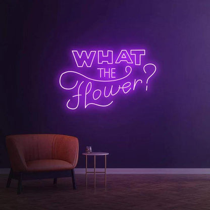 What the flower ? - LED Neon Sign-Neonsigns-45 x 90 cm-Purple-Neon Brothers