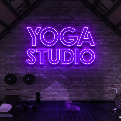 Yoga Studio LED Neon Sign | Peaceful LED Wall Decor for Yoga Rooms, Studios & Wellness Spaces